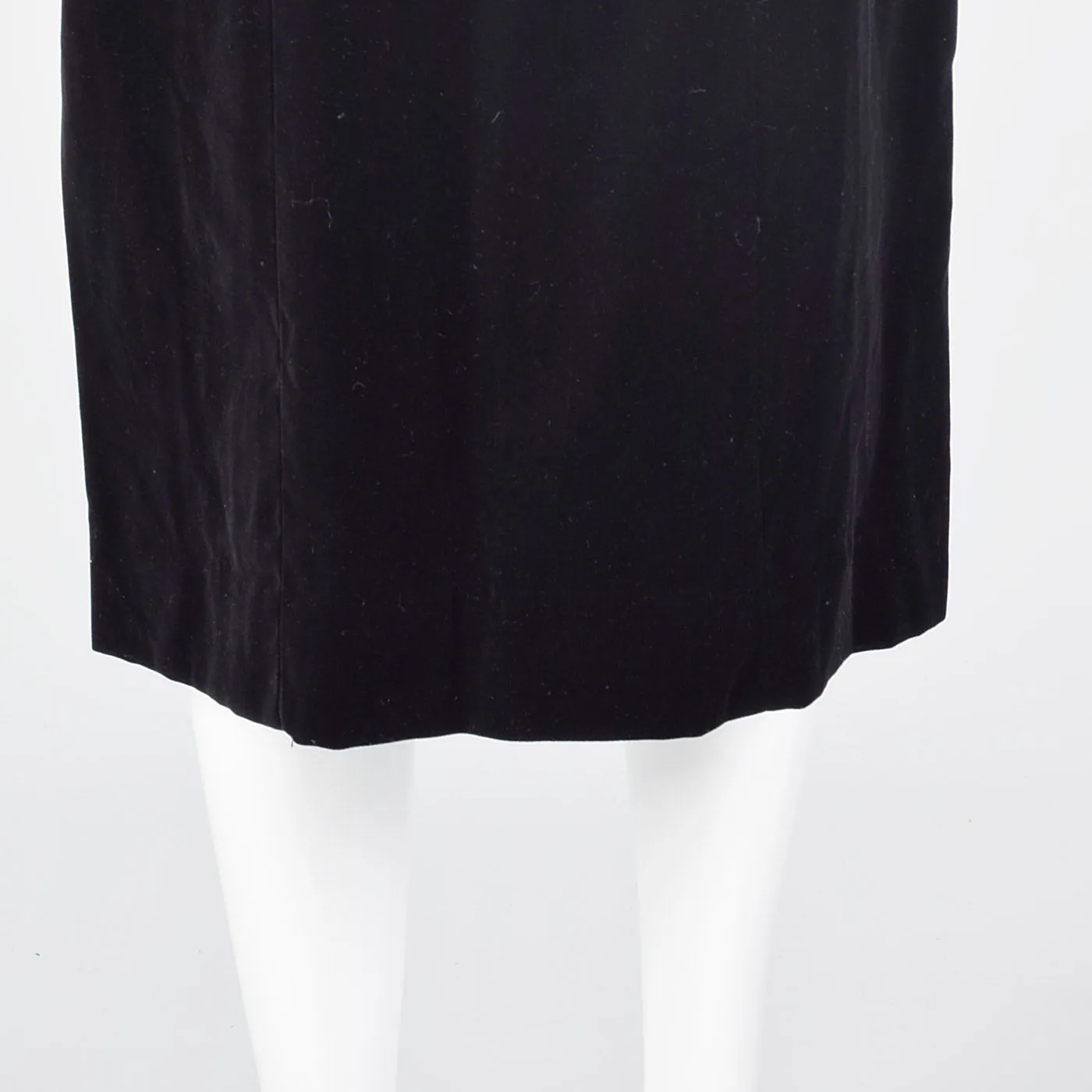 1950s High Waist Black Velvet Skirt