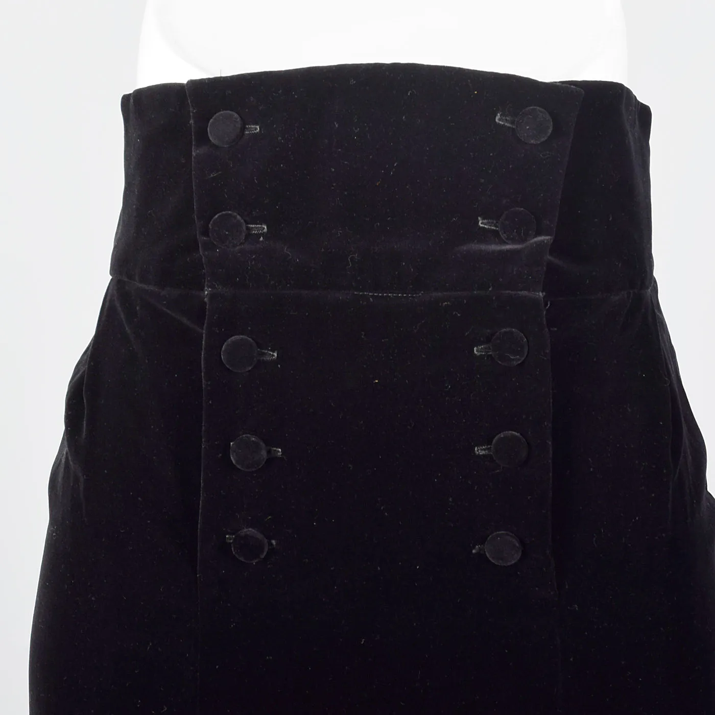 1950s High Waist Black Velvet Skirt