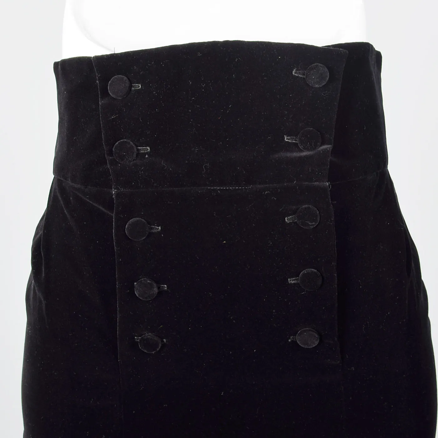 1950s High Waist Black Velvet Skirt