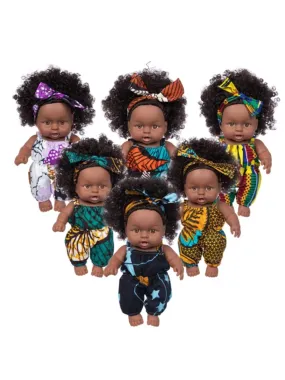 8" Cute and Cuddly Baby Doll with Beautiful Curly Hair