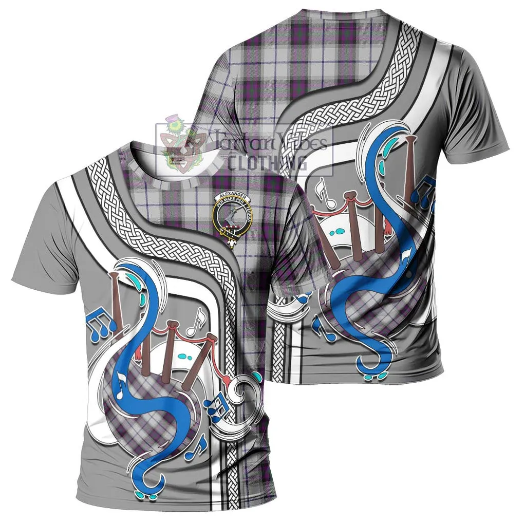 Alexander of Menstry Dress Tartan T-Shirt with Epic Bagpipe Style