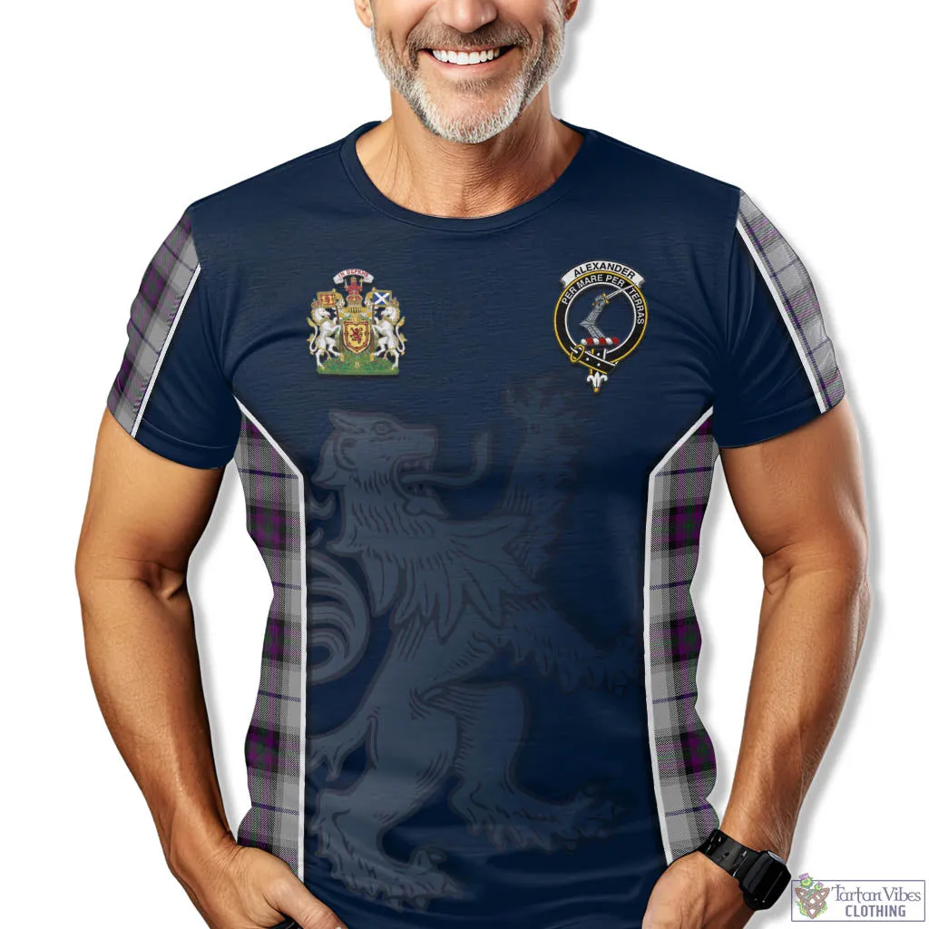 Alexander of Menstry Dress Tartan T-Shirt with Family Crest and Lion Rampant Vibes Sport Style