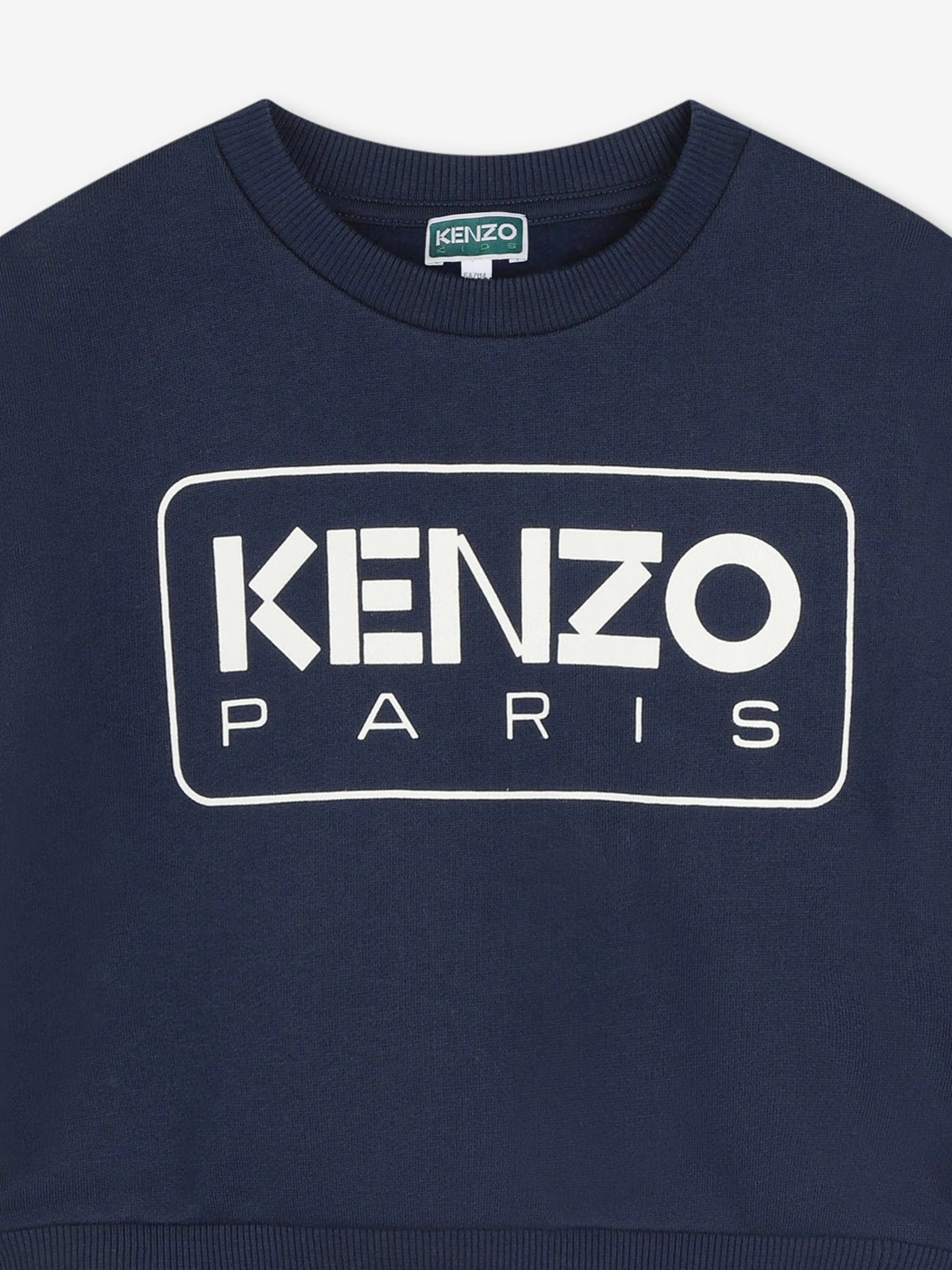 KENZO Girls Logo Print Sweatshirt in Navy
