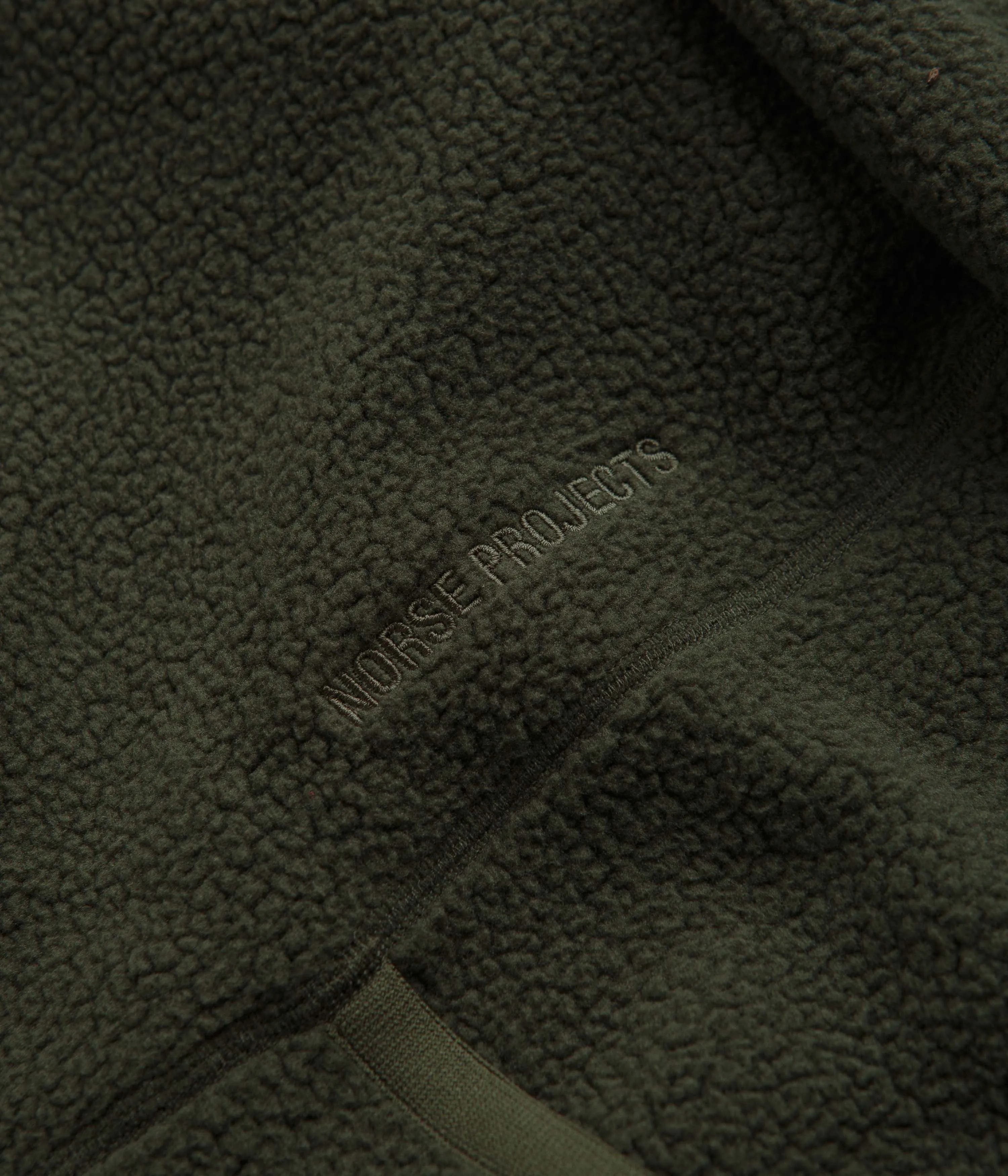 Norse Projects Tycho Pile Fleece Full Zip Jacket - Ivy Green