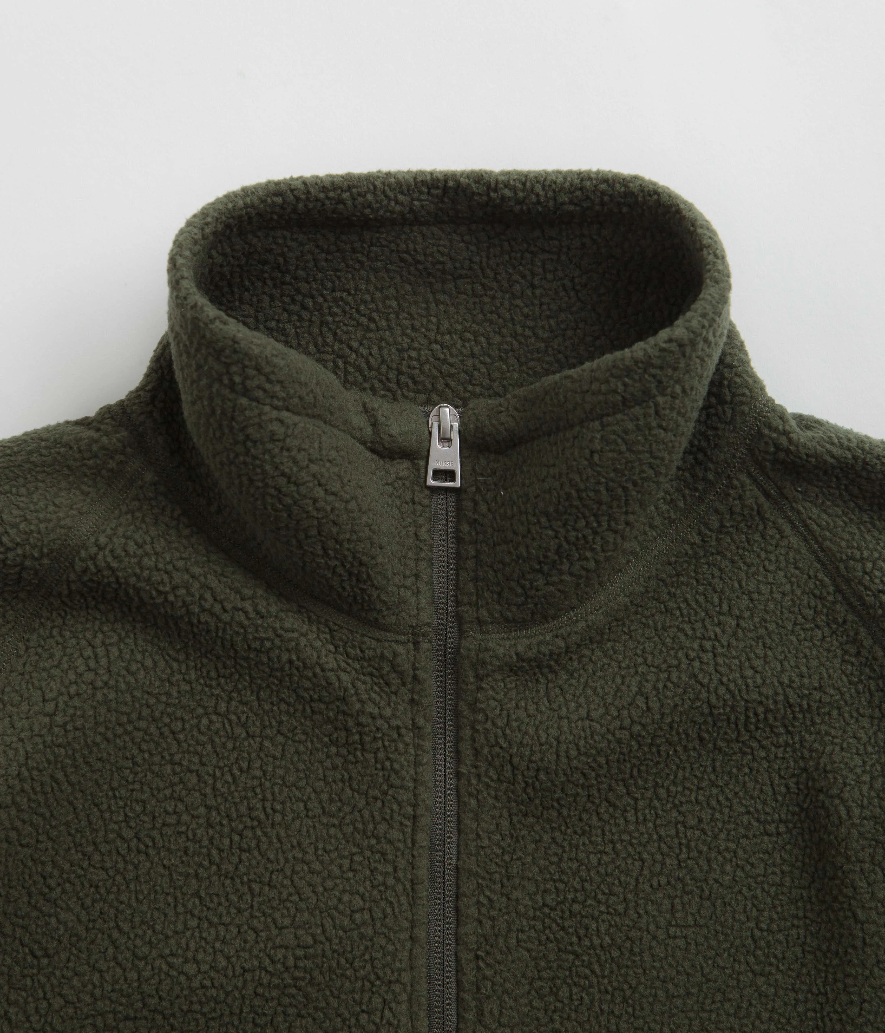 Norse Projects Tycho Pile Fleece Full Zip Jacket - Ivy Green