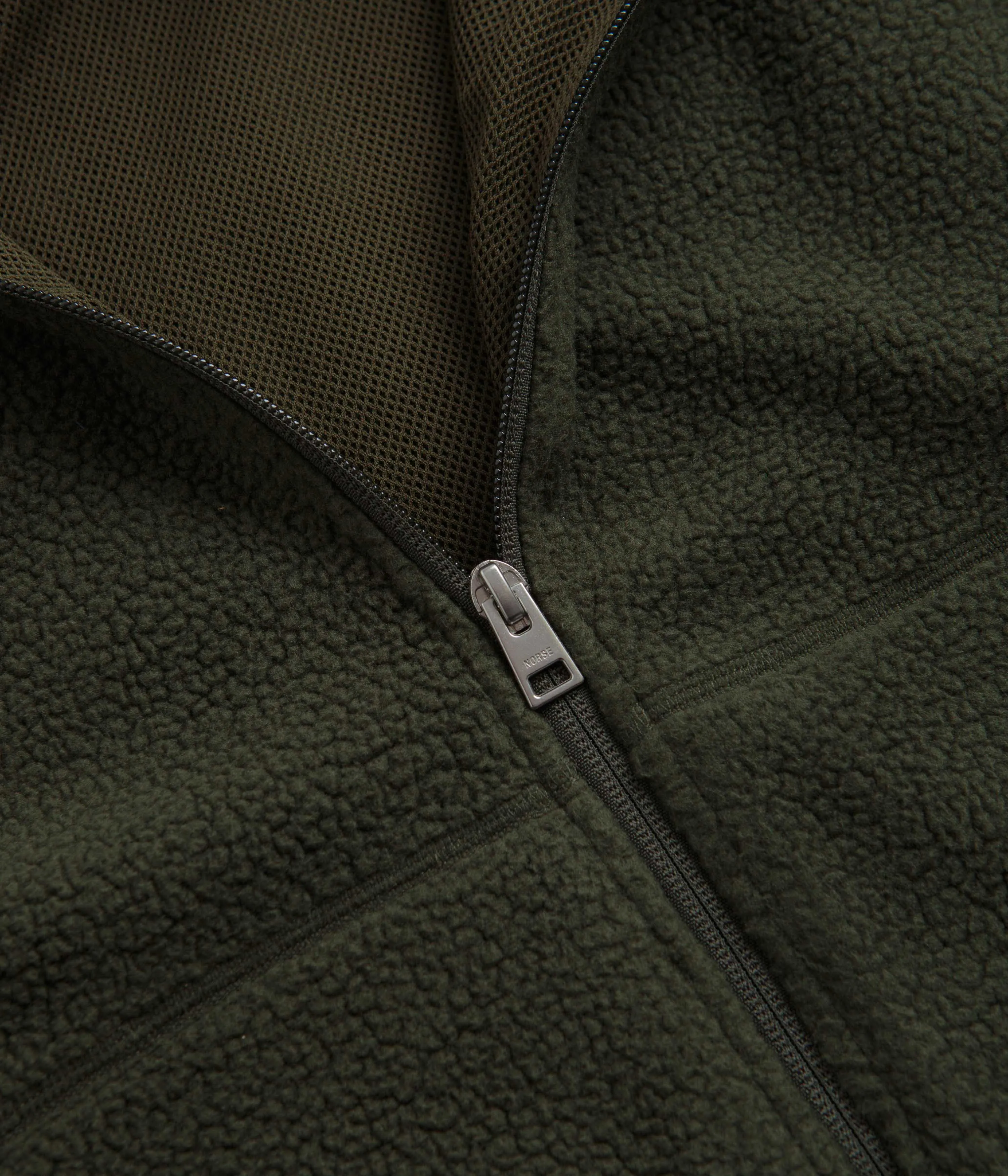 Norse Projects Tycho Pile Fleece Full Zip Jacket - Ivy Green