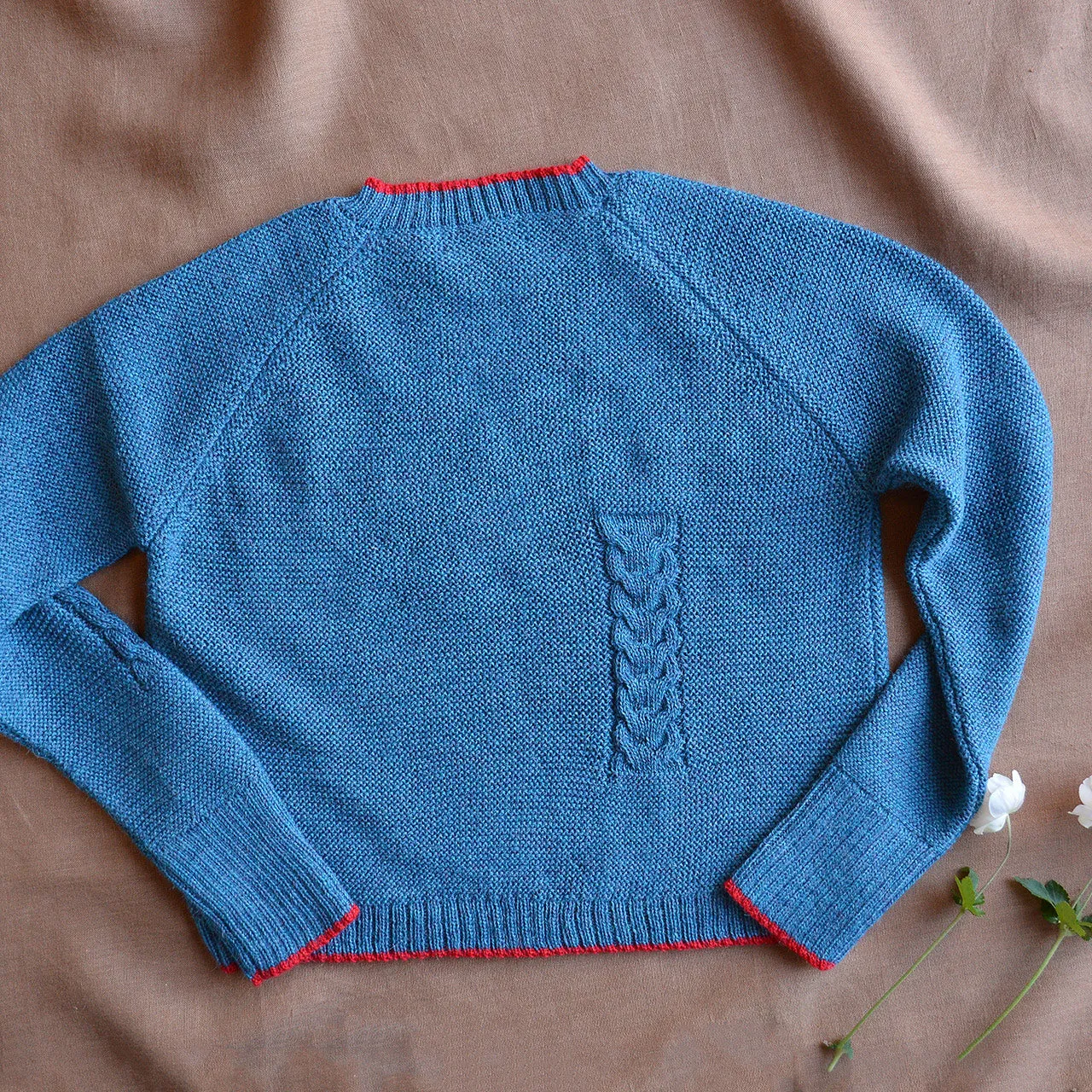 Women's Cable Crop Jumper - 100% Baby Alpaca - Light Peacock (S-L)