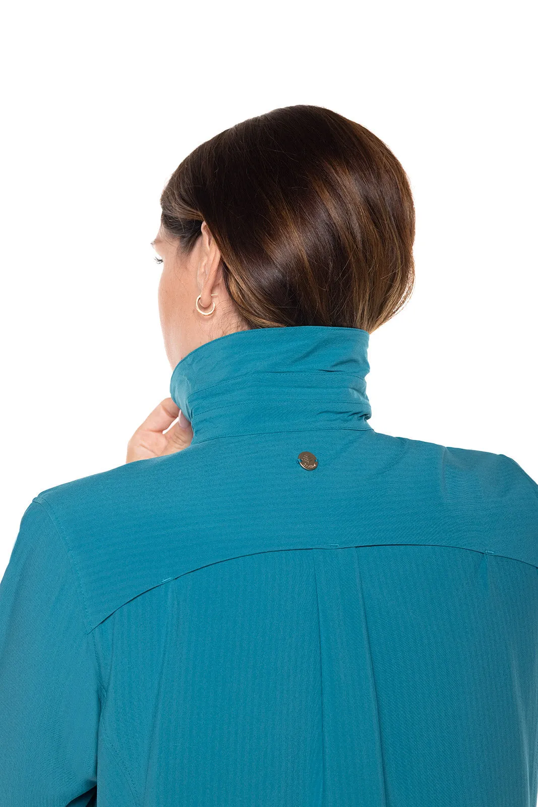Women's Malta Travel Shirt Dress  |  Tahitian Teal Shadow Stripe